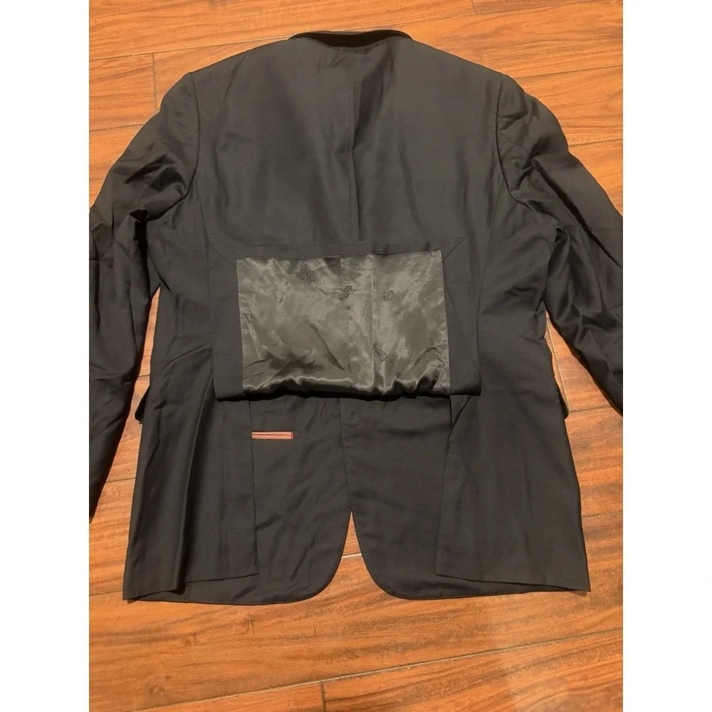 Bartorelli Napoli Wool,Cashmere Blazer 44 Black Sport Coat, See Measurements